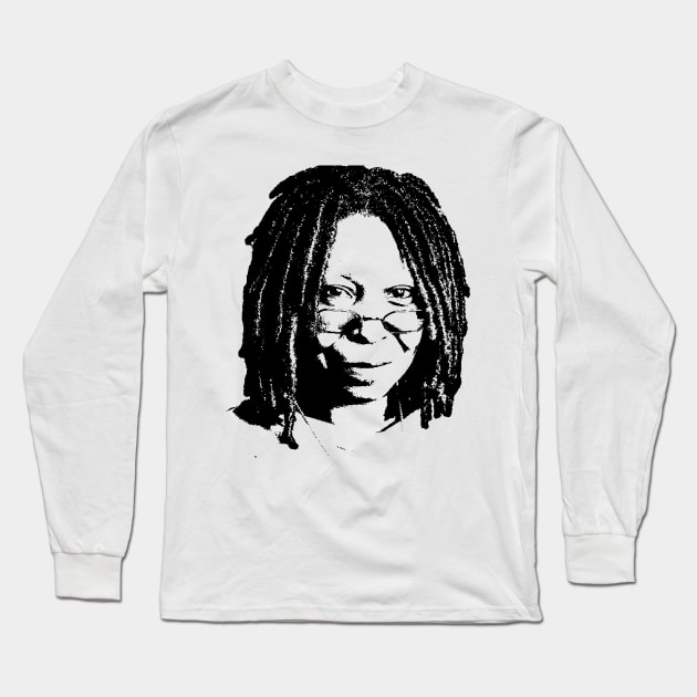 Whoopi Goldberg Portrait Long Sleeve T-Shirt by phatvo